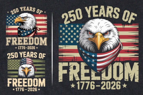 250 Years America Independence Day Graphics for T-Shirt Designs