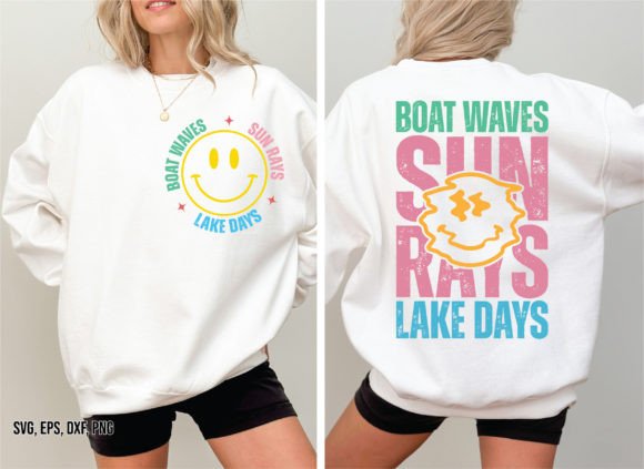 Boat Waves Sun Rays PNG for T-Shirt Graphics