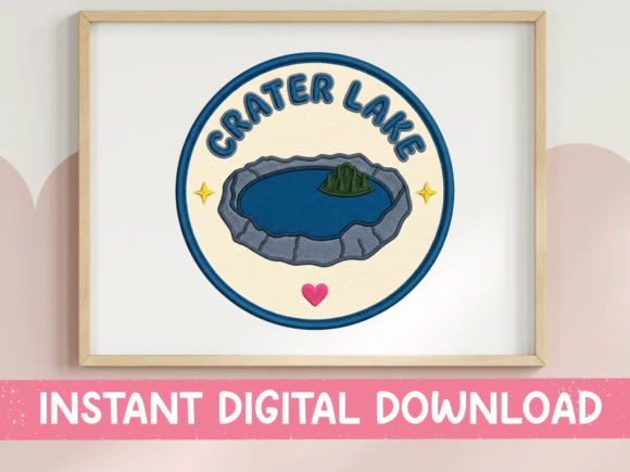 Crater Lake Badge SVG for Graphics & T-Shirt Designs