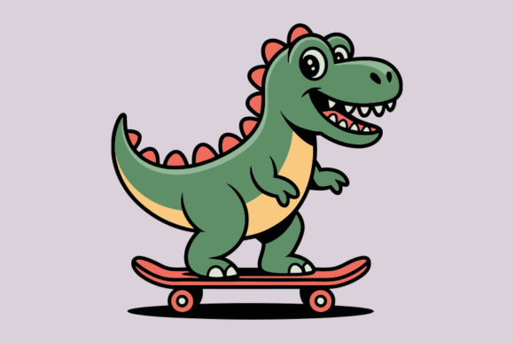 Dino Skateboard Graphics for T-Shirt Designs