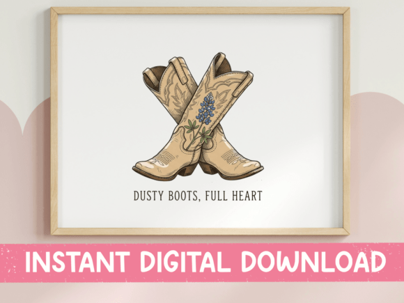 Dusty Boots Full Heart: Western Graphics & T-Shirt Designs