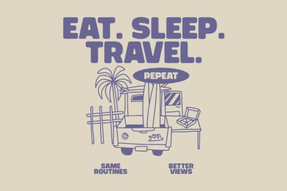 Eat Sleep Travel Repeat: Summer T-shirt Graphics