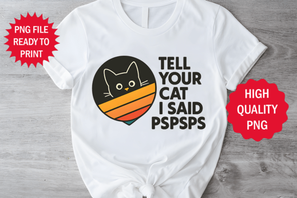 Funny Cat Lover Retro PNG: Graphics for T-Shirt Designs