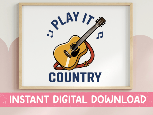 Play It Country Guitar Design: Graphics & T-Shirt Designs