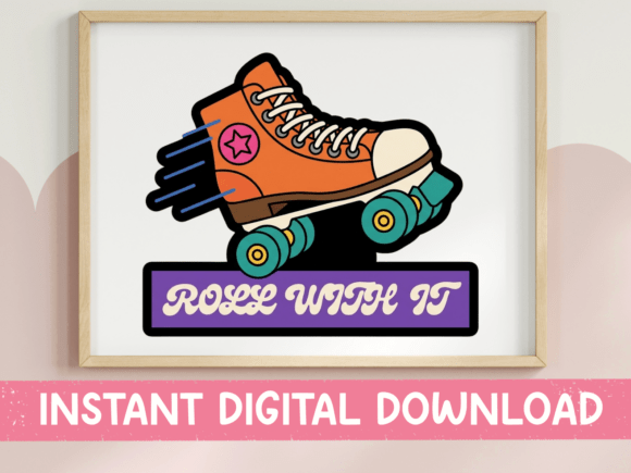 Retro Roller Skate Graphics for T-Shirt Designs