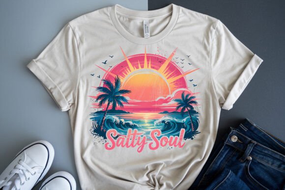 Summer Salty Soul: Beach Graphics for T-Shirt Designs