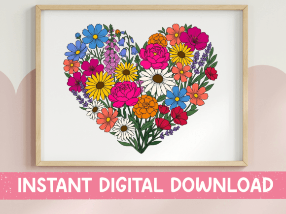 Wildflower Heart: Graphics for T-Shirt Designs